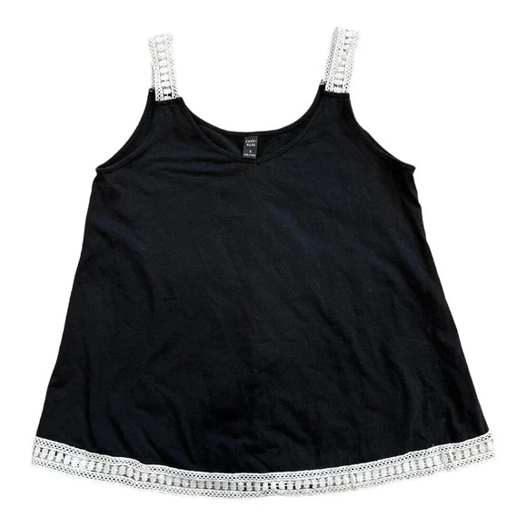 Emery Rose Black Crochet Detail Relaxed Tank Top XS - Picture 1 of 4